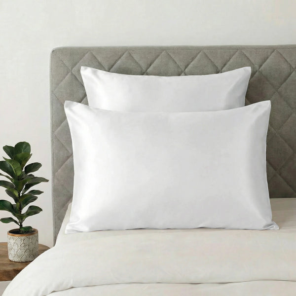 Taie d'oreiller en soie 22 Momme Blanc - Grade 6A OEKO-TEX