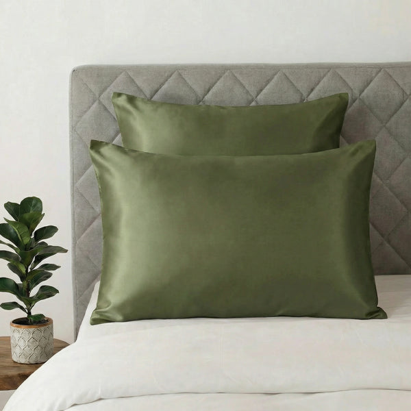 Taie d'oreiller en soie 22 Momme Vert - Grade 6A OEKO-TEX