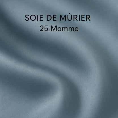 Taie d’oreiller en soie 25 Momme bleu océan – Format 50x70 cm