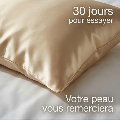 Taie d'oreiller en soie 22 Momme -  Beige champagne