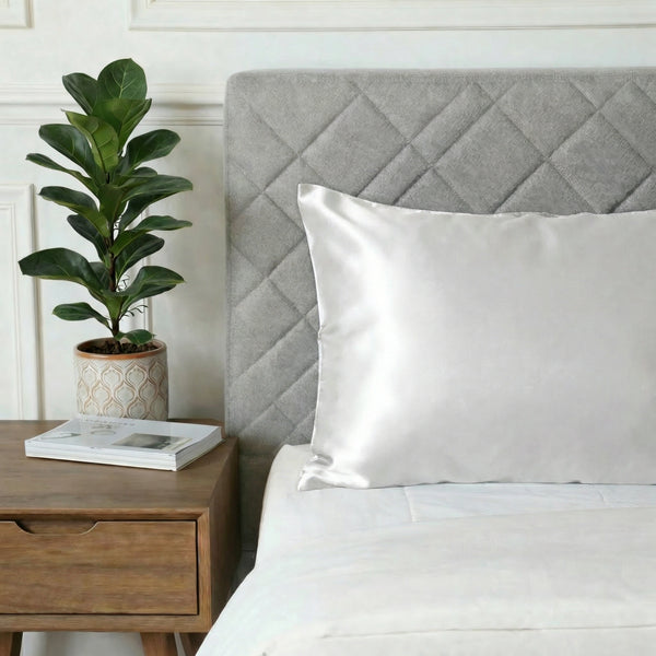 Taie d'oreiller en soie 22 Momme Blanc - Grade 6A OEKO-TEX