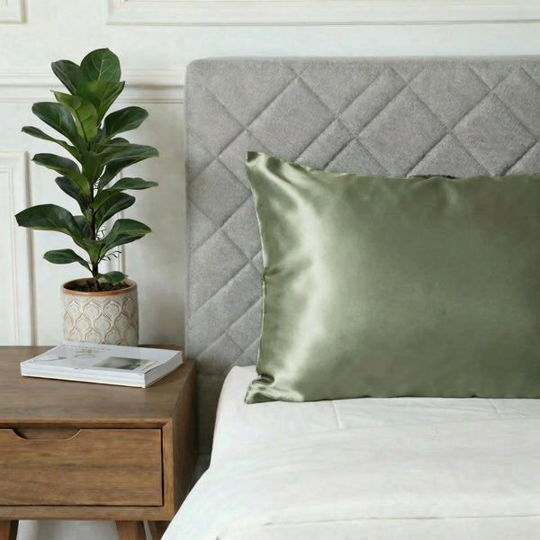 Taie d'oreiller en soie 22 Momme Vert - Grade 6A OEKO-TEX