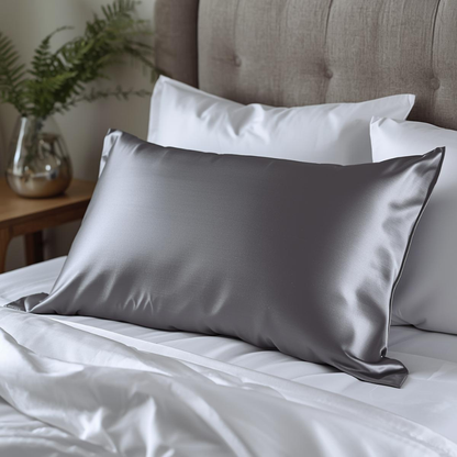 Taie d'oreiller en soie 22 Momme - Gris Anthracite - 100% Soie naturelle