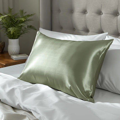 Taie d'oreiller en soie 22 Momme - Vert Kaki  - 100% Soie naturelle