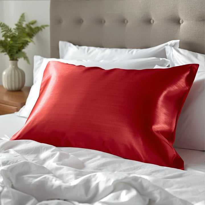 Taie d'oreiller en soie 22 Momme - Rouge - 100% Soie naturelle