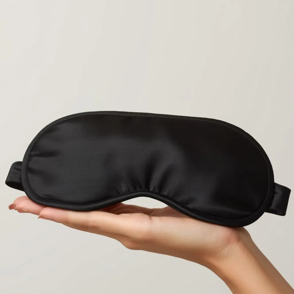 Masque en soie naturelle 100% soie de murier posé sur une main