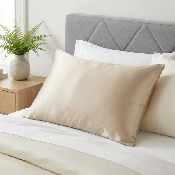 Taie d'oreiller en soie 19 Momme Champagne - Grade 6A OEKO-TEX