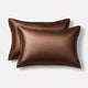 Taie d'oreiller en soie 25 Momme - Chocolat (50x70) - 100% Soie de murier