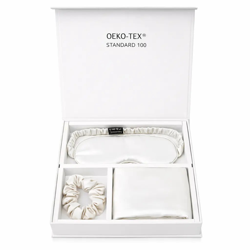 Pack Complet Soie : Taie d'oreiller + Masque + Chouchou - Nuit complète & soin naturel