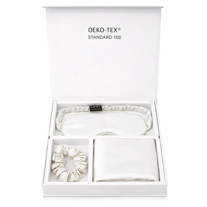 Pack Complet Soie : Taie d'oreiller + Masque + Chouchou - Nuit complète & soin naturel