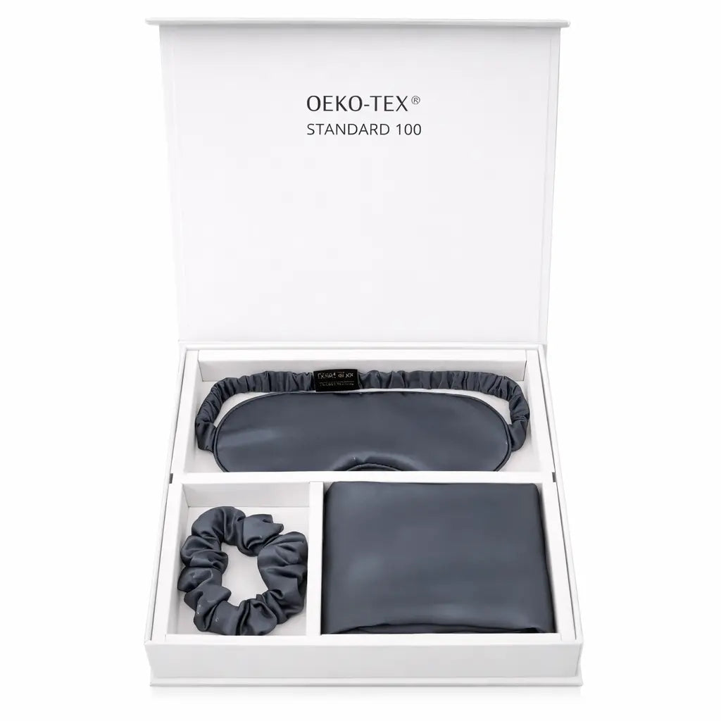 Pack Complet Soie : Taie d'oreiller + Masque + Chouchou - Nuit complète & soin naturel