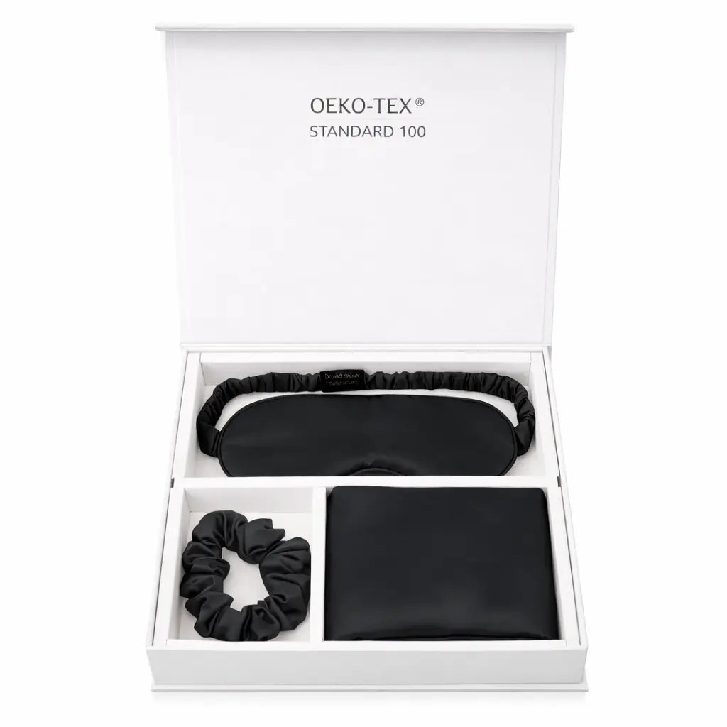 Pack Complet Soie : Taie d'oreiller + Masque + Chouchou - Nuit complète & soin naturel