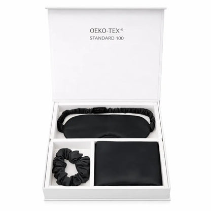 Pack Complet Soie : Taie d'oreiller + Masque + Chouchou - Nuit complète & soin naturel