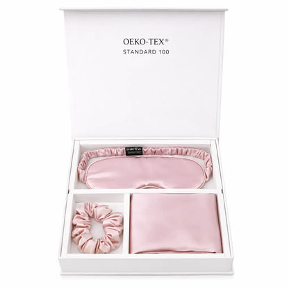 Pack Complet Soie : Taie d'oreiller + Masque + Chouchou - Nuit complète & soin naturel
