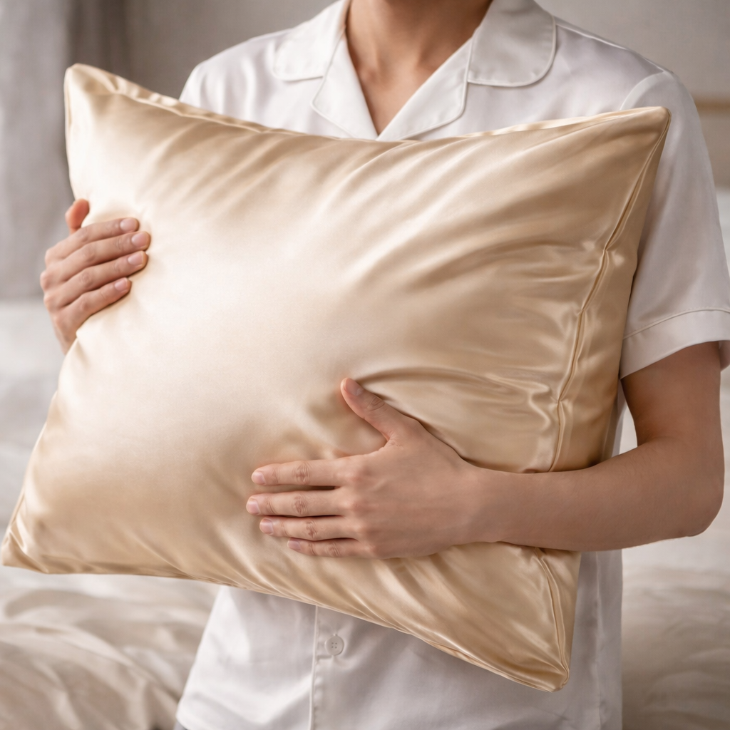 Taie d'oreiller en soie 22 Momme -  Beige champagne - 100% Soie naturelle