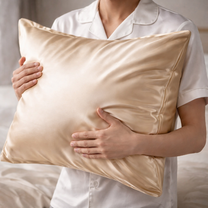 Taie d'oreiller en soie 22 Momme -  Beige champagne - 100% Soie naturelle