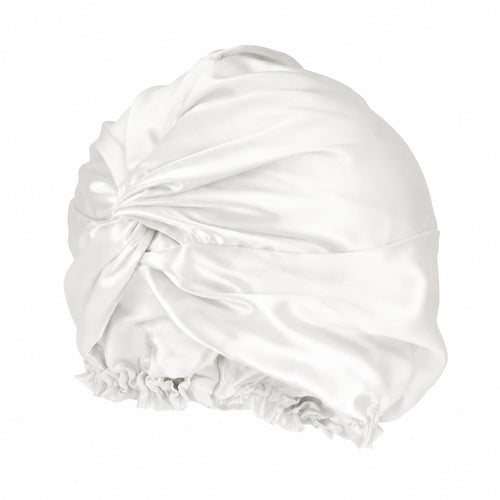 Bonnet de nuit en soie de mûrier 100% Blanc