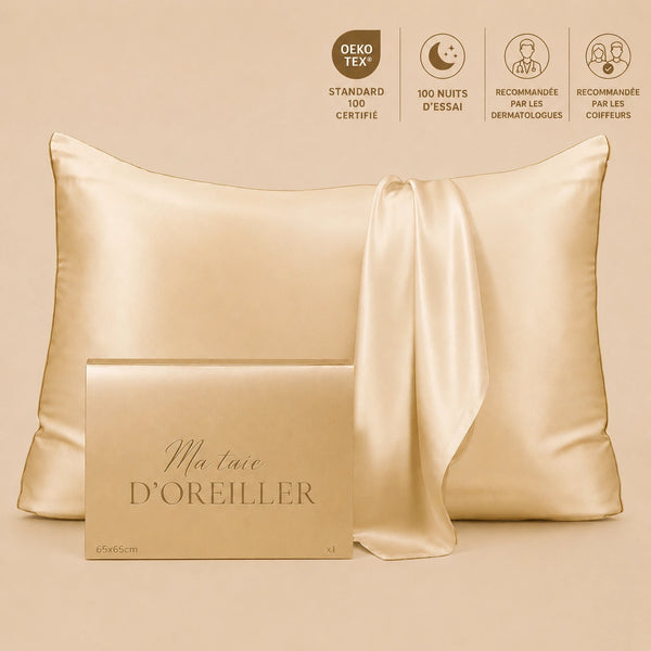 Taie d'oreiller 100% soie de murier 22 Momme