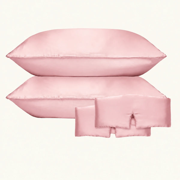 Pack duo - 2 taies en soie + 2 masques de nuit bandeau