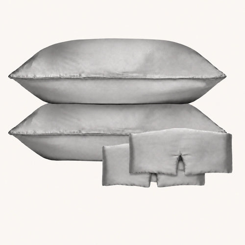 Pack duo - 2 taies en soie + 2 masques de nuit bandeau