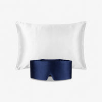 Taie Blanc & Masque Bleu Nuit