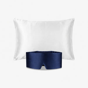 Taie Blanc & Masque Bleu Nuit