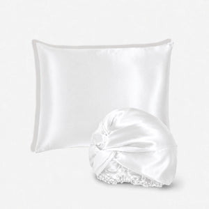 Pack Cheveux en soie — Taie d'oreiller et bonnet de nuit assortis