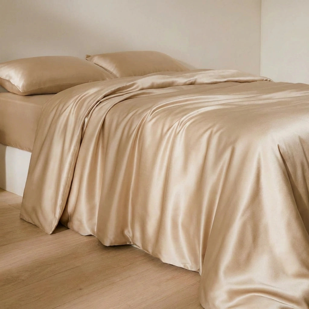 parure de lit beige champagne

