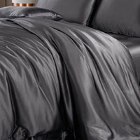 housse de couette en soie gris anhtracite