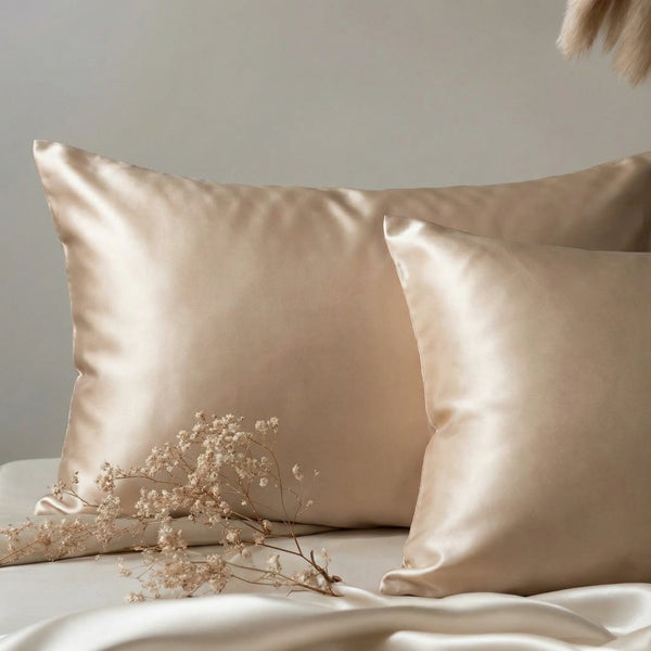 Taie d'oreiller en soie 30 Momme Beige Champagne - Grade 6A OEKO-TEX certifiée