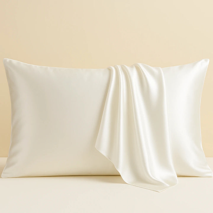 Taie d'oreiller en satin de soie - Blanc