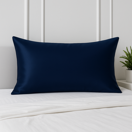 Taie d'oreiller en soie 22 Momme - Bleu foncé
