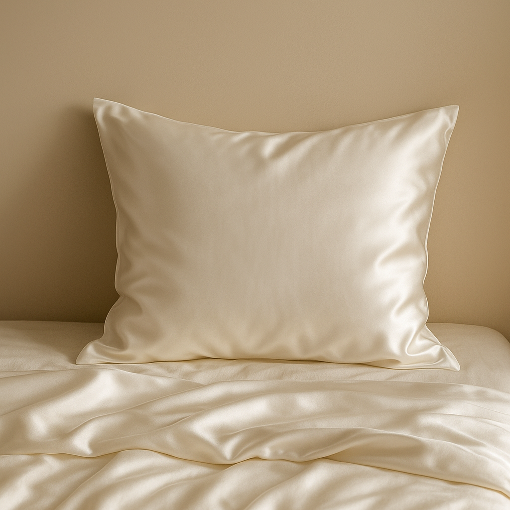 Taie d’oreiller 60x60 en Soie de Mûrier 25 Momme – Blanc