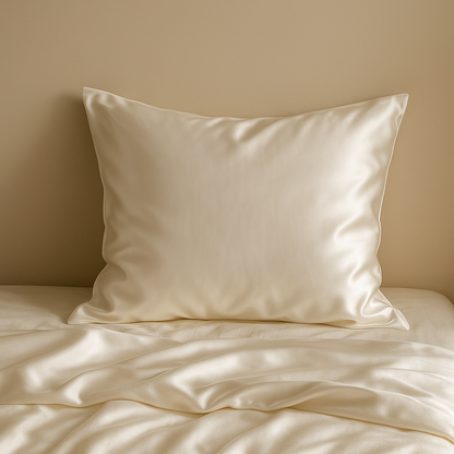 Taie d’oreiller 60x60 en Soie de Mûrier 25 Momme – Blanc