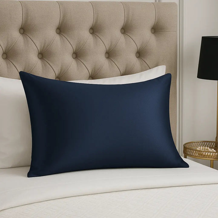 Taie d'oreiller en soie 22 Momme - Bleu foncé