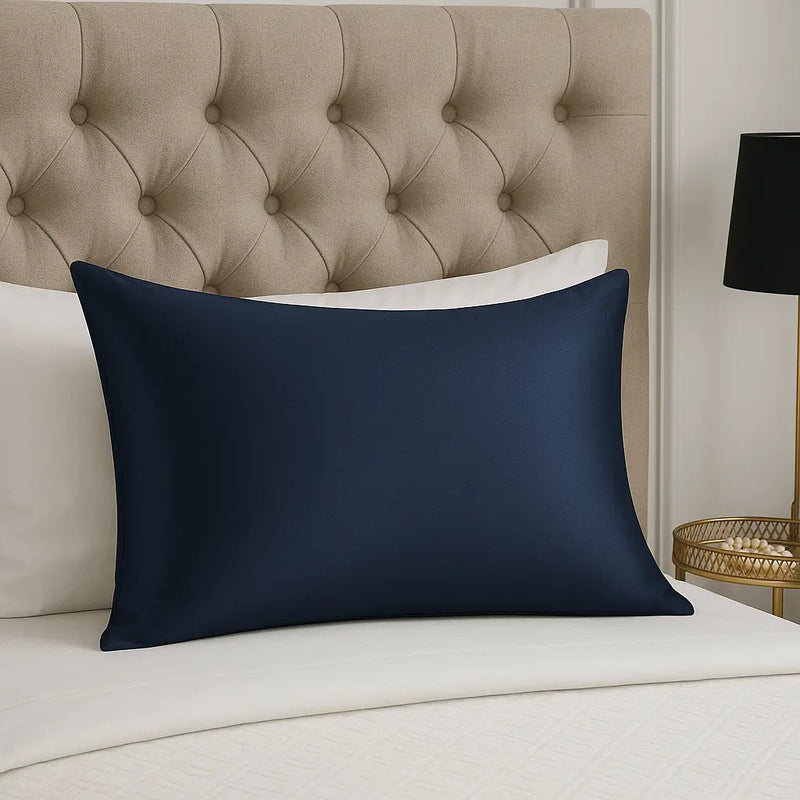 Taie d'oreiller en soie 22 Momme - Bleu foncé