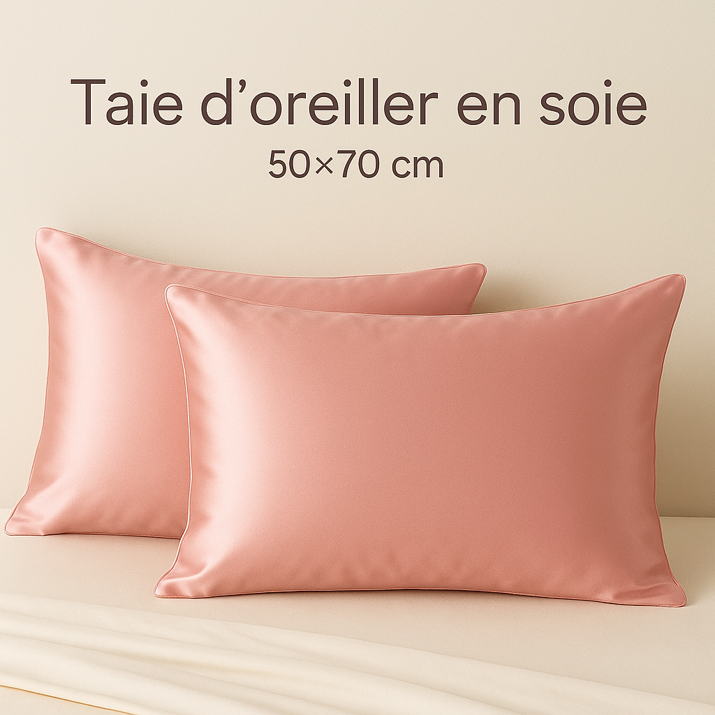 Taie d’oreiller en soie 25 Momme – Format 50×70 cm