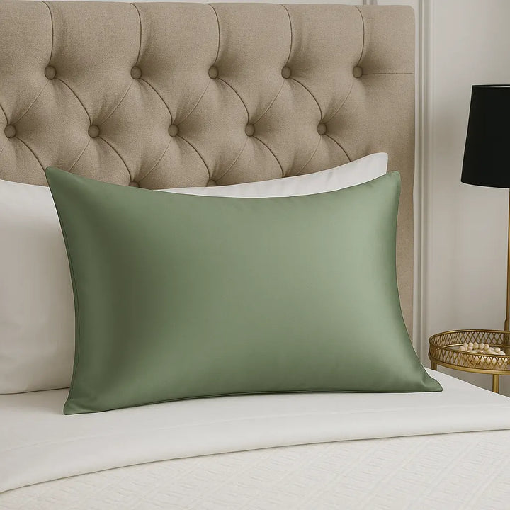 Taie d'oreiller en soie 22 Momme - Vert Kaki