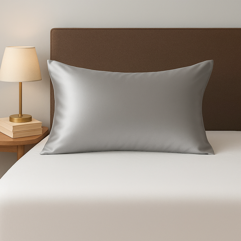 Taie d'oreiller en soie 19 Momme - Argent