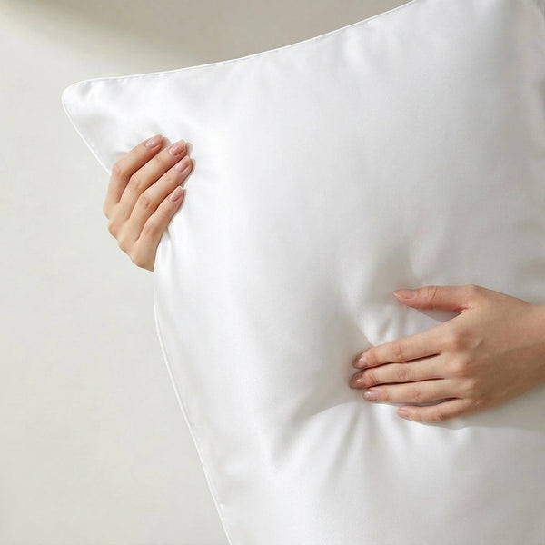 Taie d'oreiller en soie 25 Momme Blanc - Grade 6A OEKO-TEX