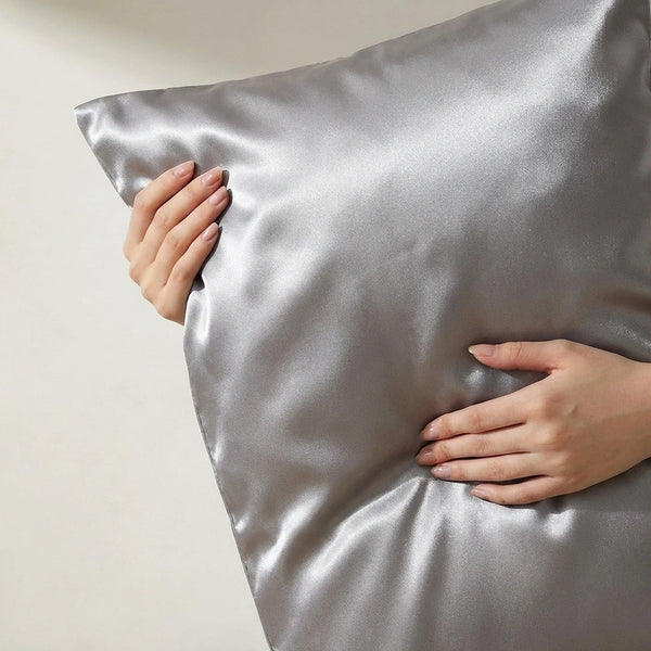 Taie d'oreiller en soie de mûrier 25 Momme Gris argenté — Grade 6A OEKO-TEX® | Ma Taie d'Oreiller