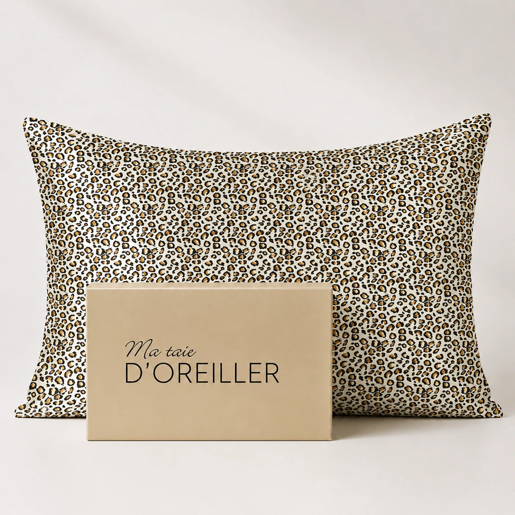 Taie d'oreiller en soie de mûrier - Léopard | 100% Soie Naturelle