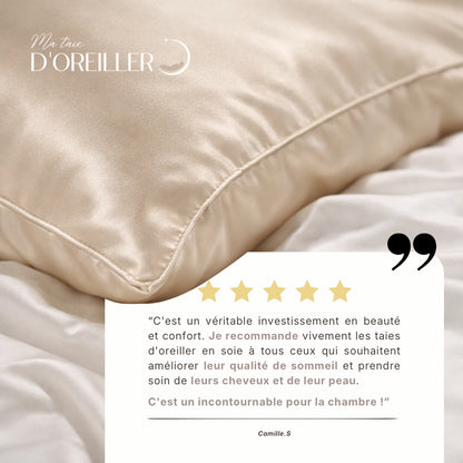 Taie d'oreiller en soie 30 Momme - Beige grège (60x60 et 65x65)