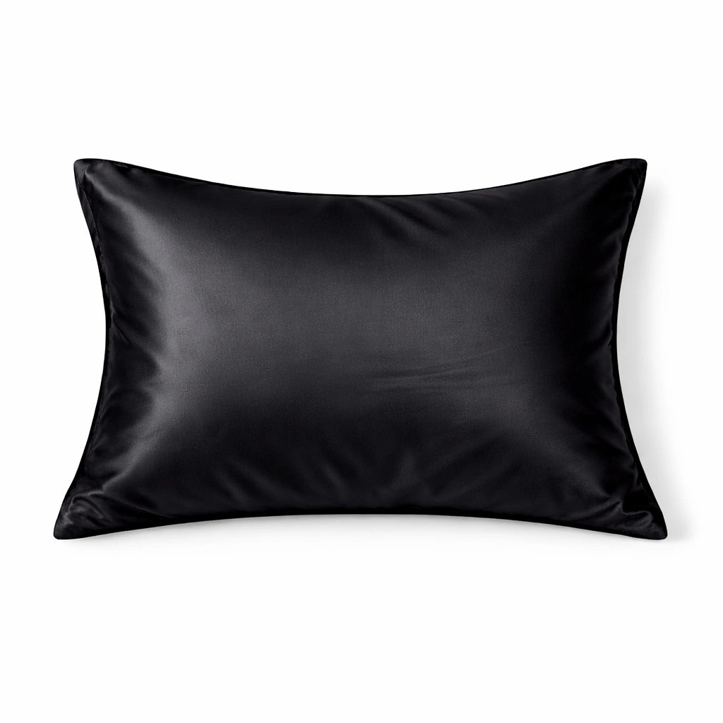 Taie d'oreiller en soie 25 Momme Noir - 50x70 - 100% Soie de murier