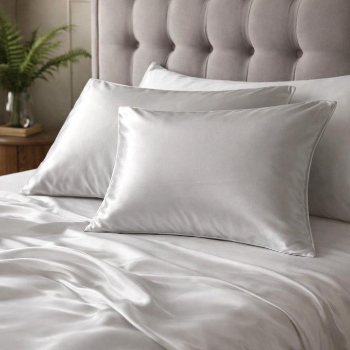 Taie d'oreiller en soie 19 Momme - Argent - 100% Soie de murier