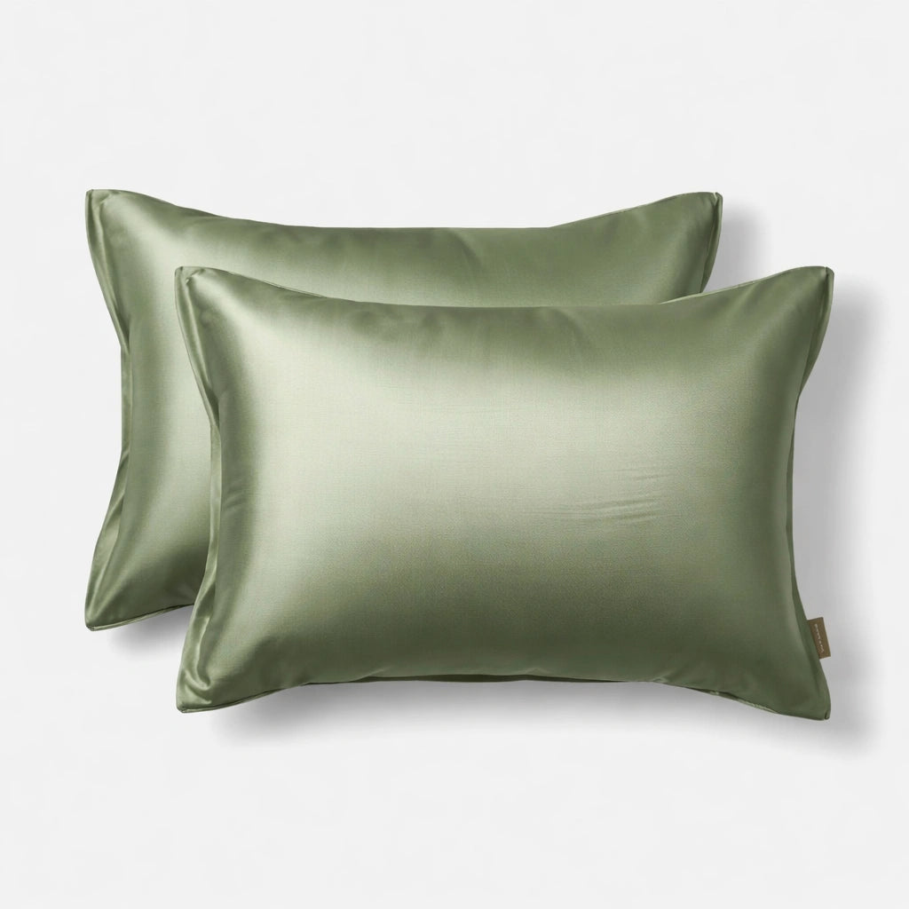 taie en soie vert kaki 
